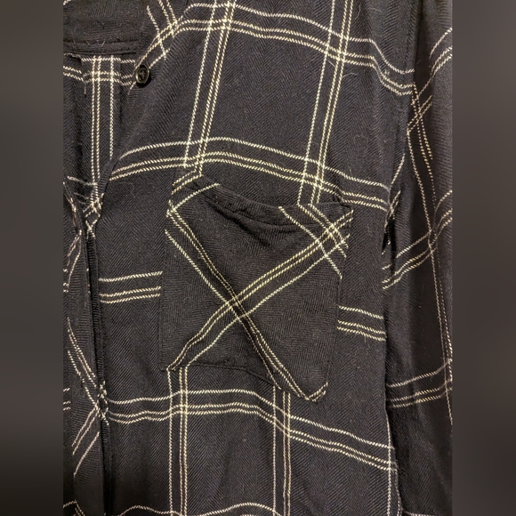 Rails Hunter Plaid Pocket Button-Down Shirt Black silver size small - Picture 5 of 10